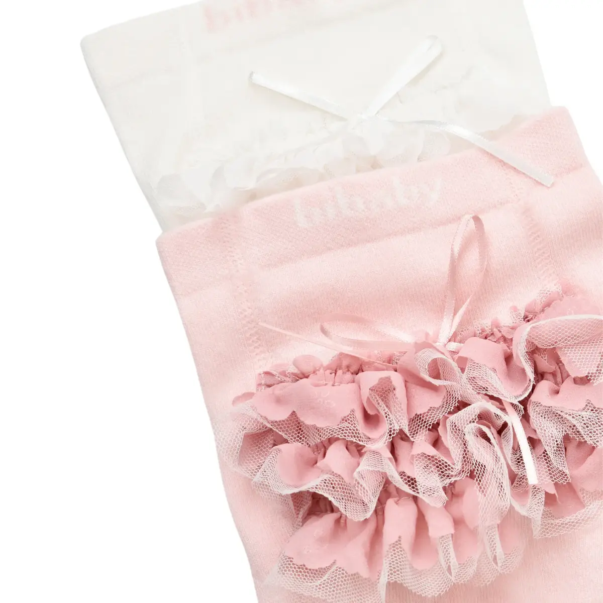 Bibaby Organik Çorap Külotlu Jakarlı Dantelli Pembe