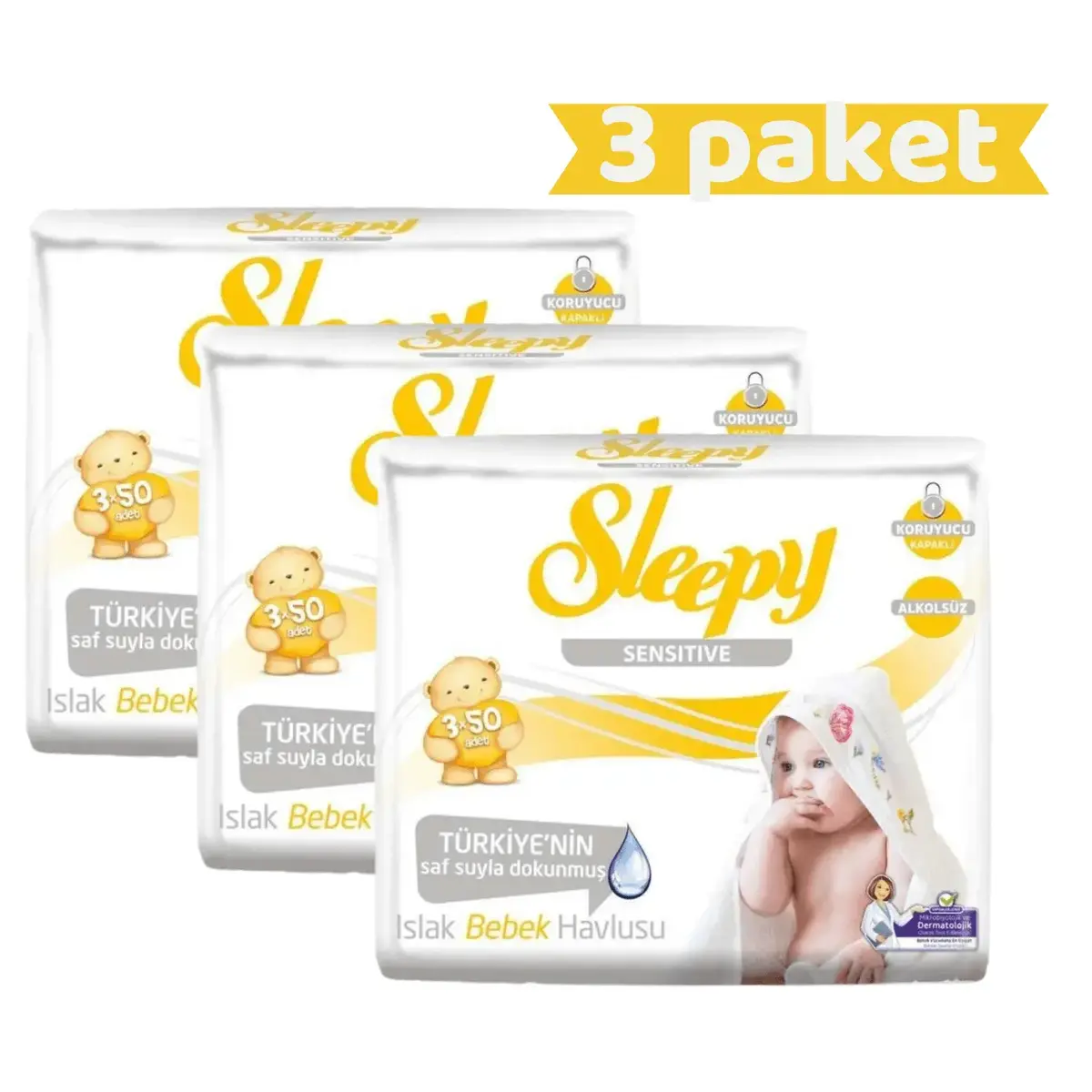 Sleepy Sensitive Islak Mendil 3x50li x3