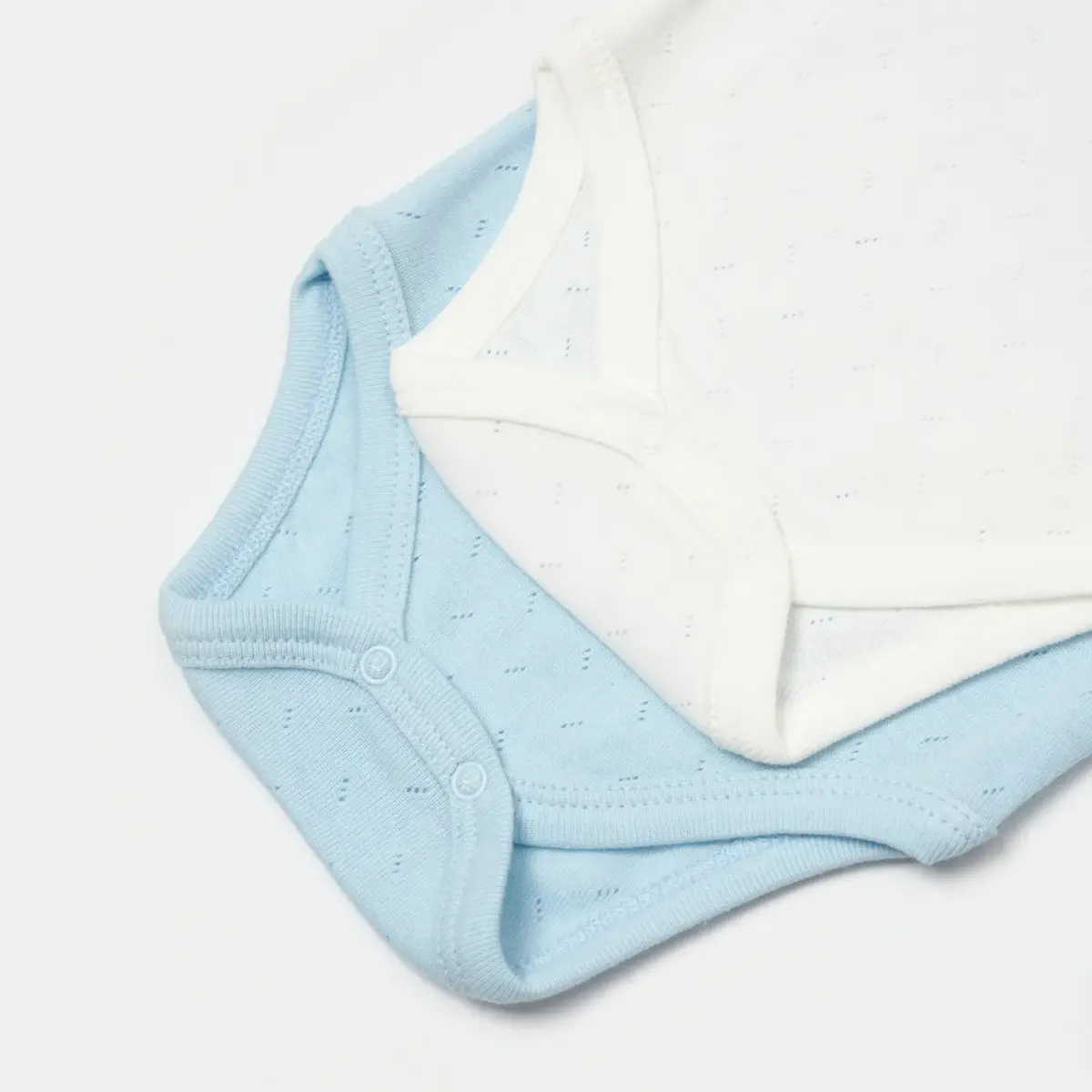 Bibaby Atlet Body 2li Jakarlı Mavi - Ekru