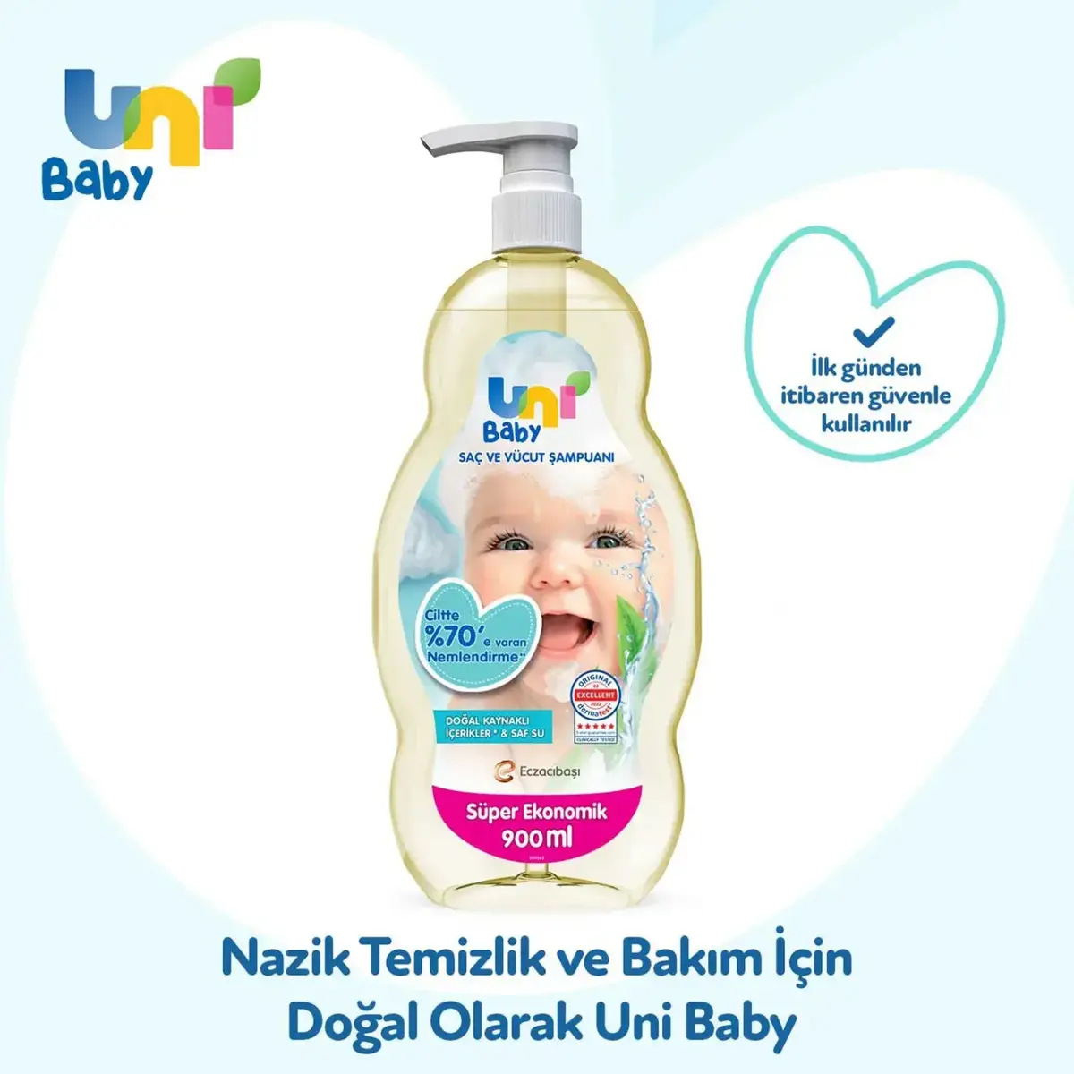 Uni Baby Şeffaf Bebek Şampuanı 900 ml