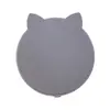 Pandish Kitten Vakum Tabanlı Kapaklı Silikon Kase Gri