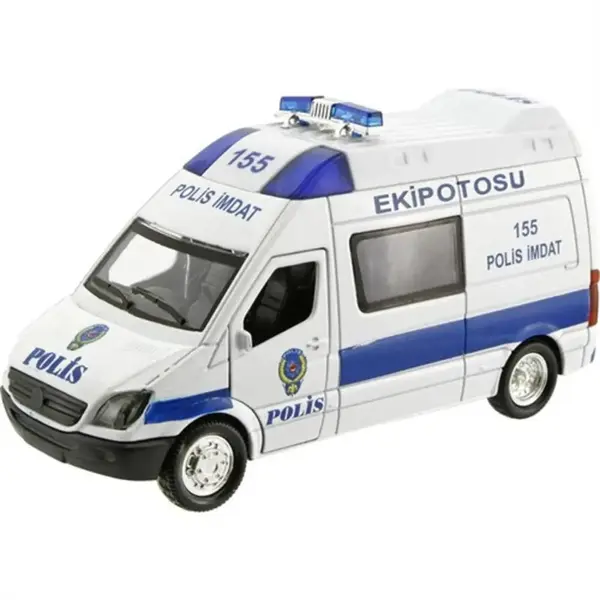 Metal Çek Bırak Araba Işıklı Polis Ekipotosu