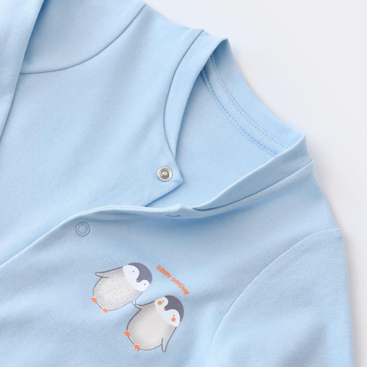 Bibaby Organik Tulum Hello New Penguins Mavi