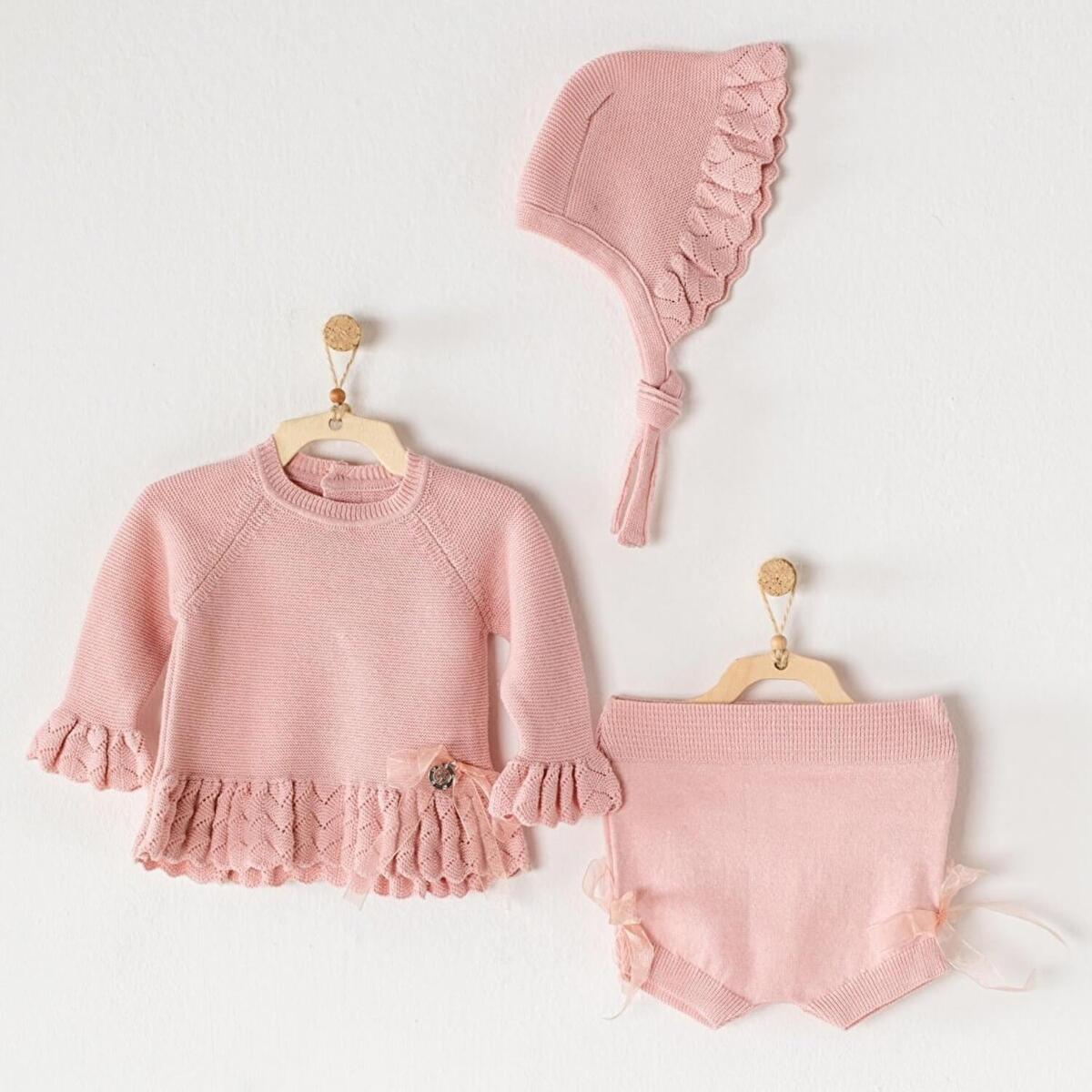 Andy Wawa 3lü Takım Triko Pembe