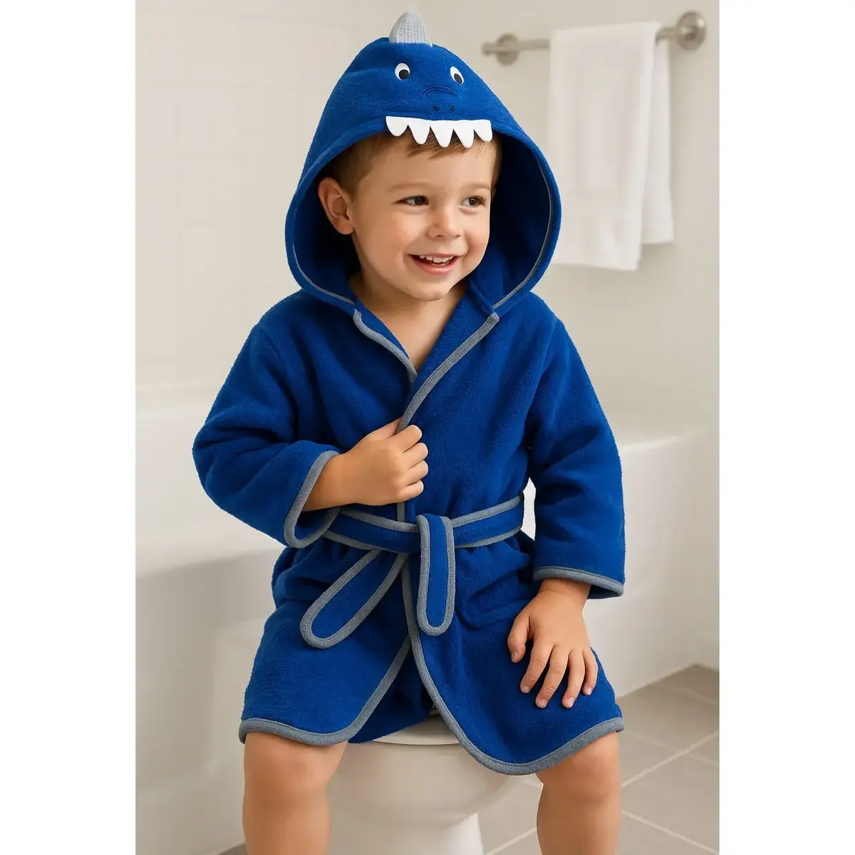 Angeltouch Bebek Bornozu Figürlü Mavi