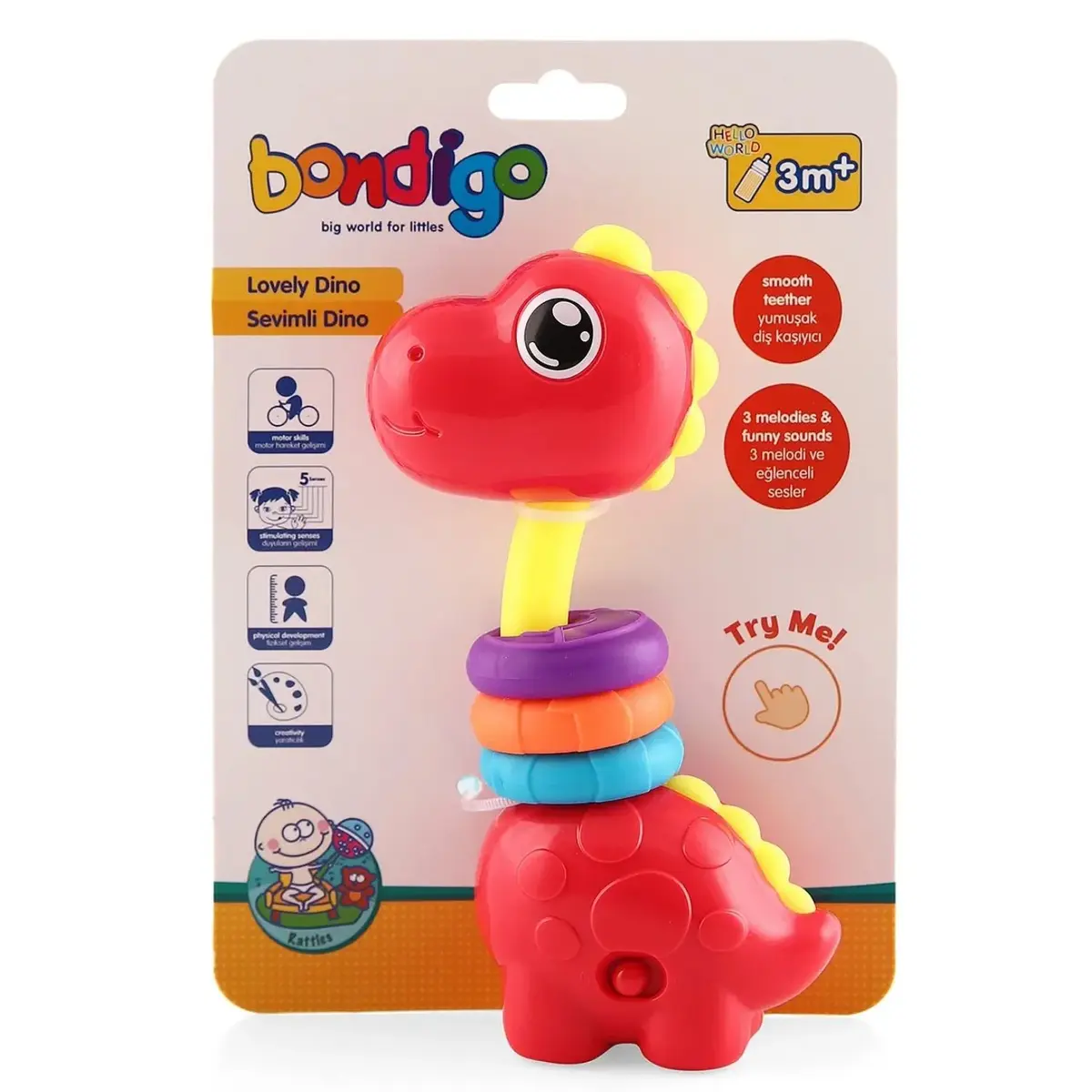 Sevimli Dino - Işıklı Müzikli Çıngırak
