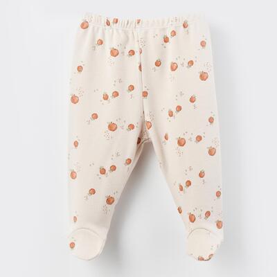 Bibaby Organik Pantolon Patikli Summer Fruit Light Cream