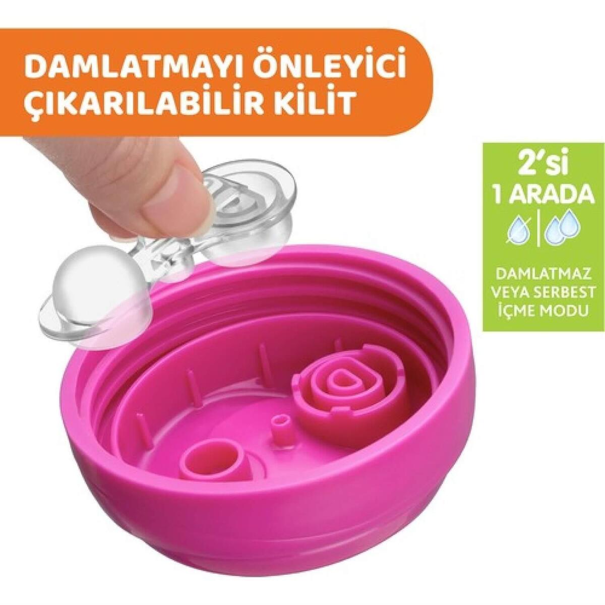Chicco Yarı Yumuşak Uçlu Alıştırma Bardağı 6+ Ay Kız