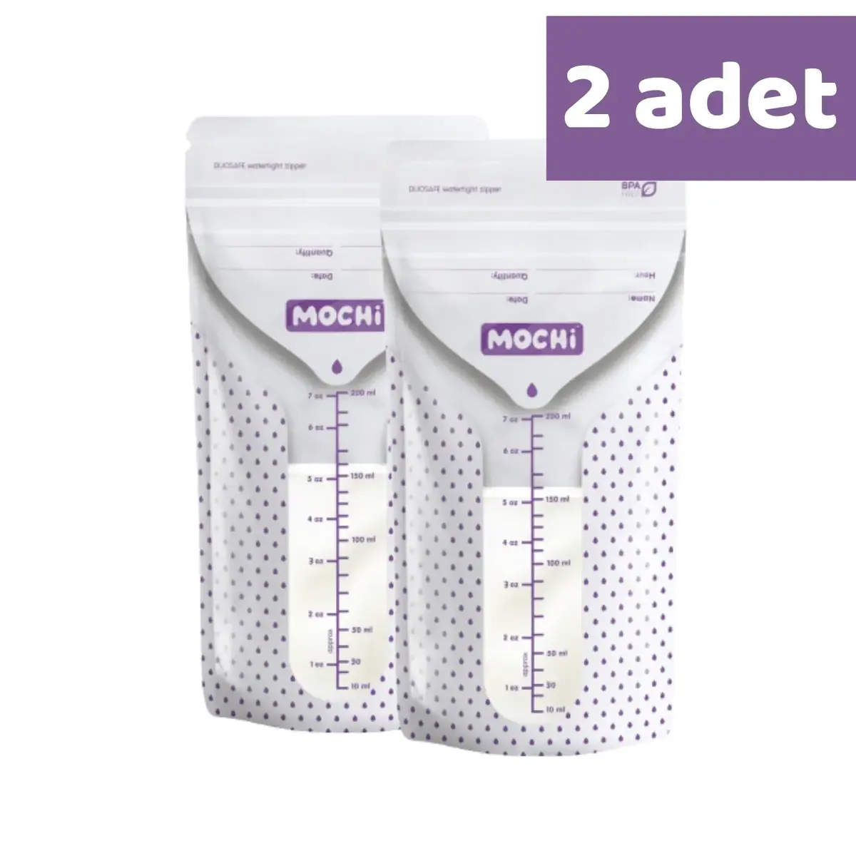 Mochi Anne Sütü Saklama Poşeti 200 ml 50li x 2 Adet