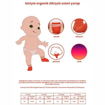 Bibaby Çorap Soket Bistyle 6lı Penye Çemberli Siyah - Beyaz