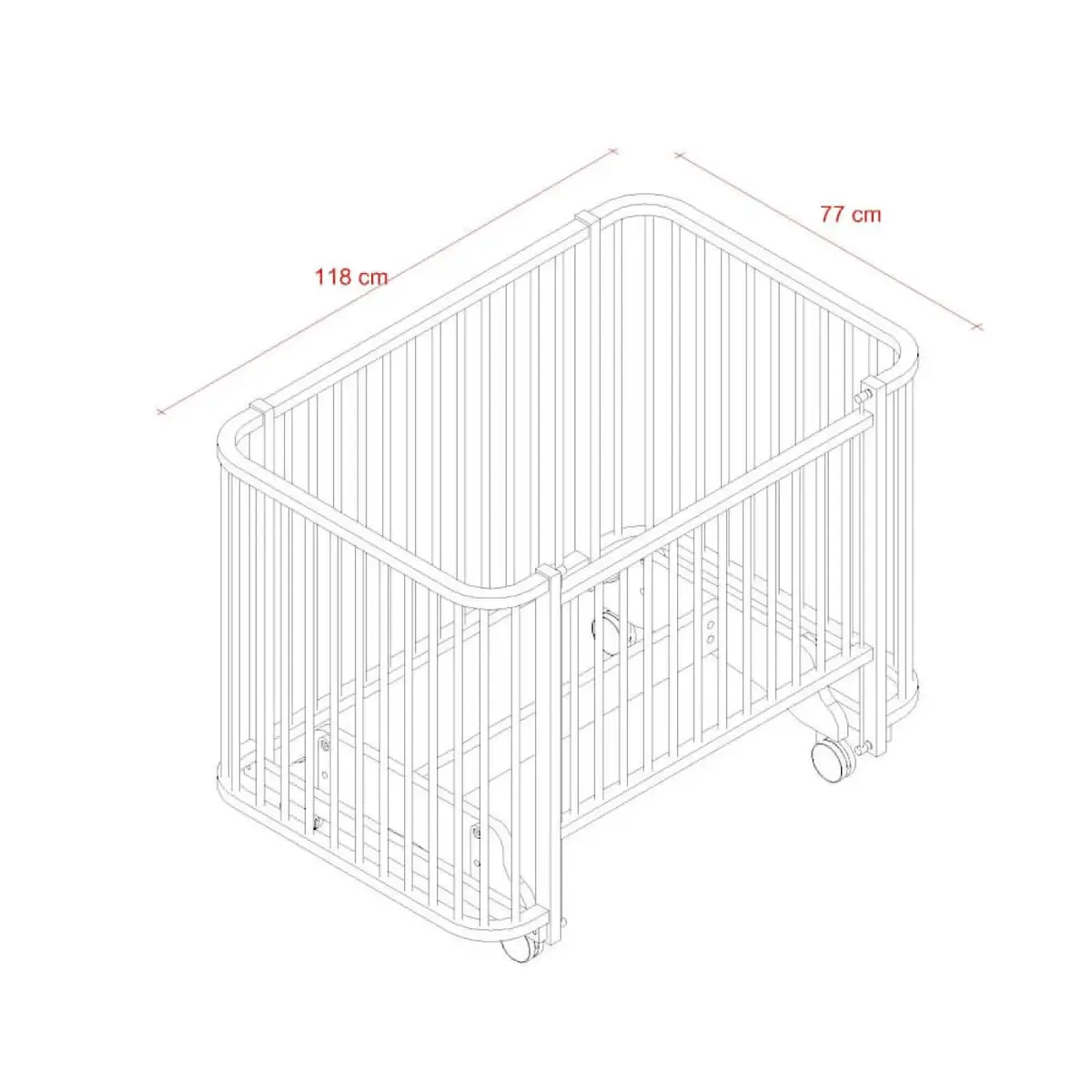 Meltem Smart Bambino Beşik 70x110 cm Naturel Ekru