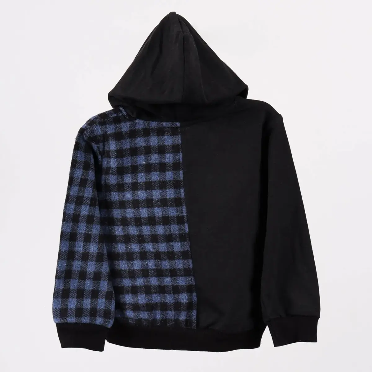 Overdo Sweatshirt Ekoseli Mavi