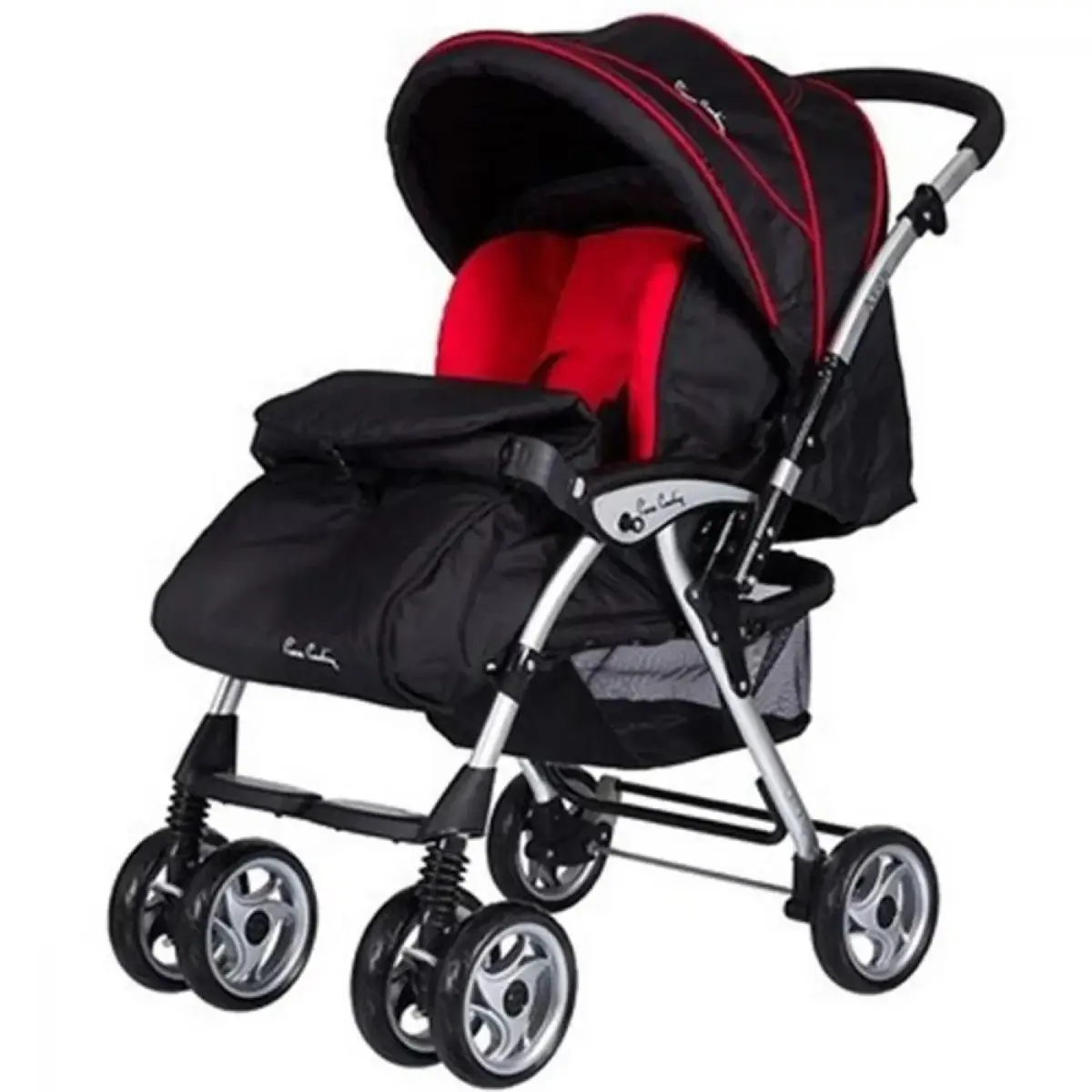 Pierre Cardin Bolton Çift Yönlü Bebek Arabası Siyah-Kırmızı