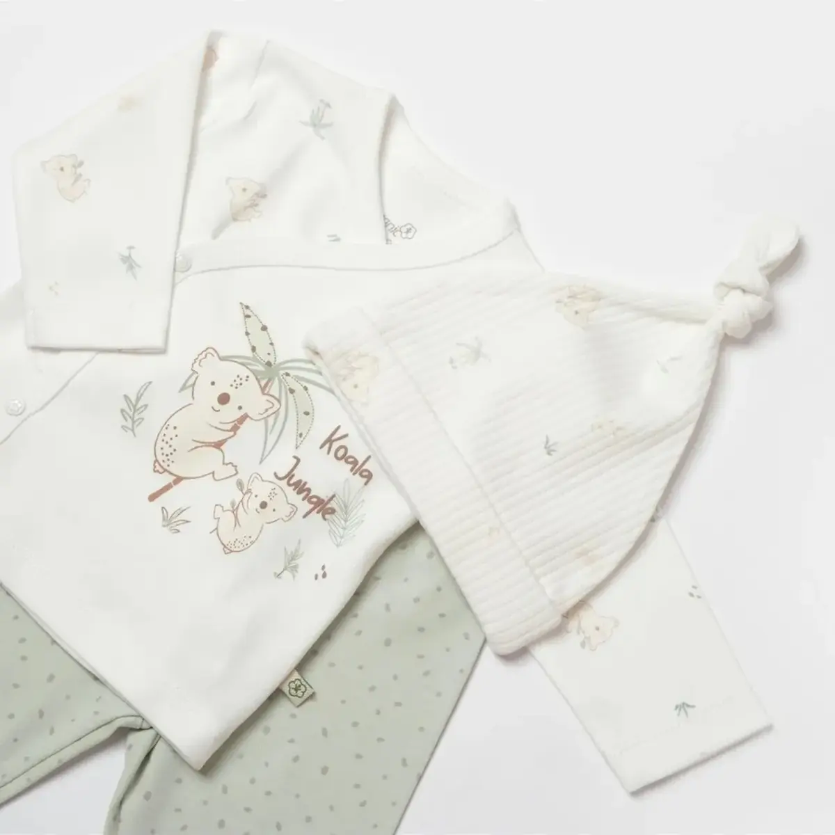 Bibaby Organik Zıbın Takımı 3lü Koala Jungle Mint