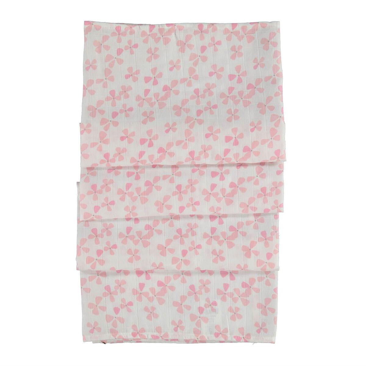 Bibaby Müslin Battaniye Çiçekli 90x90cm Pembe