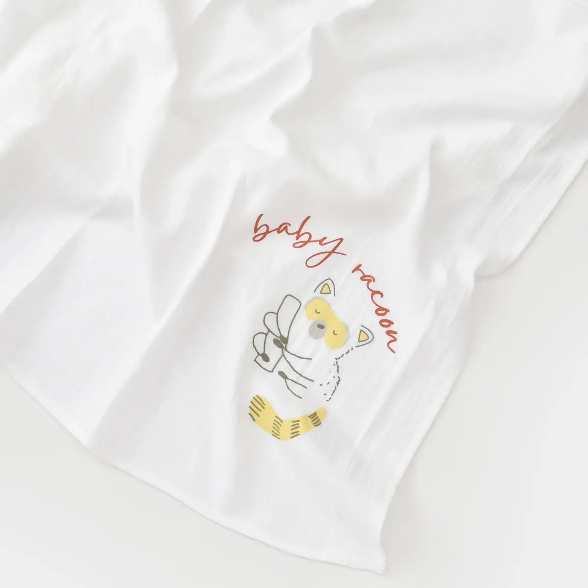 Bibaby Organik Battaniye Müslin Baby Racoon Lemon Grass