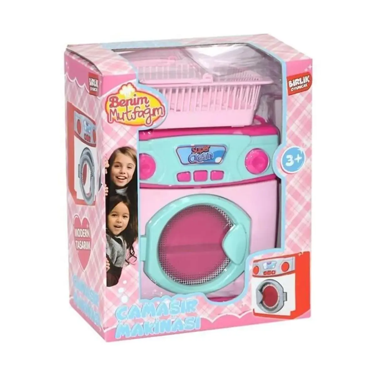 Kutulu Çamaşır Makinası Pembe