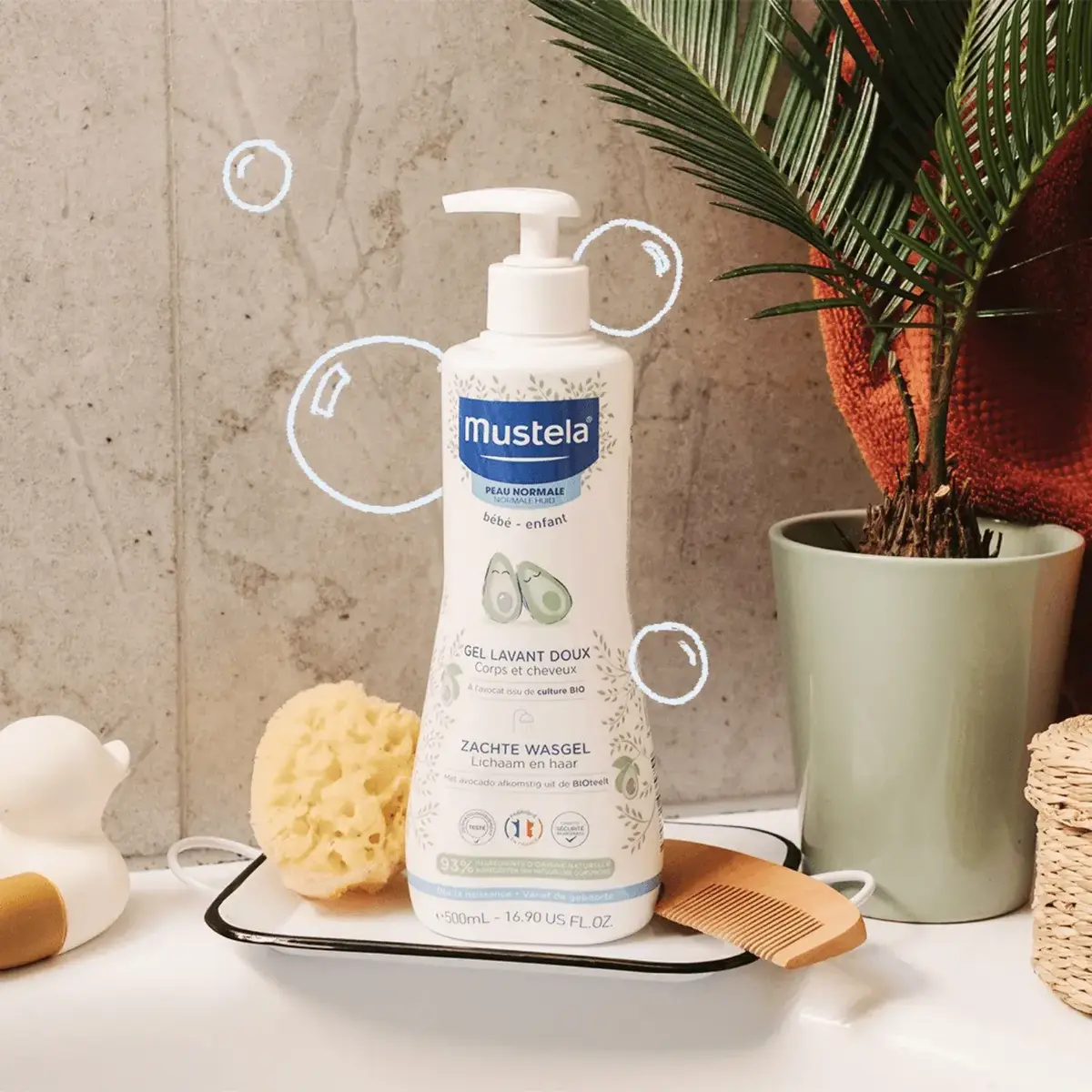 Mustela Gentle Avokado Papatya Özlü Bebek Şampuanı 500 ml x 3 Adet