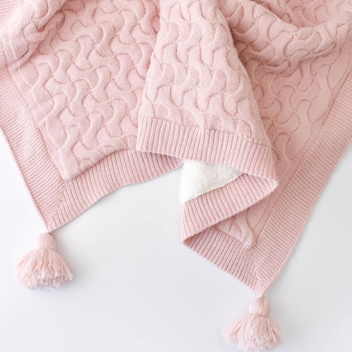 Bibaby Battaniye Hasır Triko Pembe