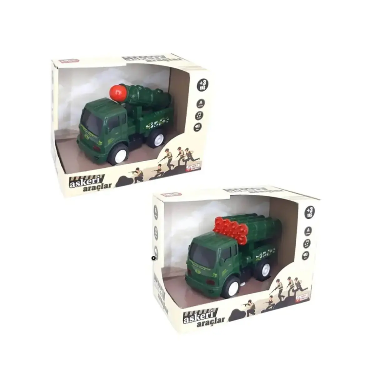 Şehrin Askeri Araçları Pilli Sürtmeli Işıklı