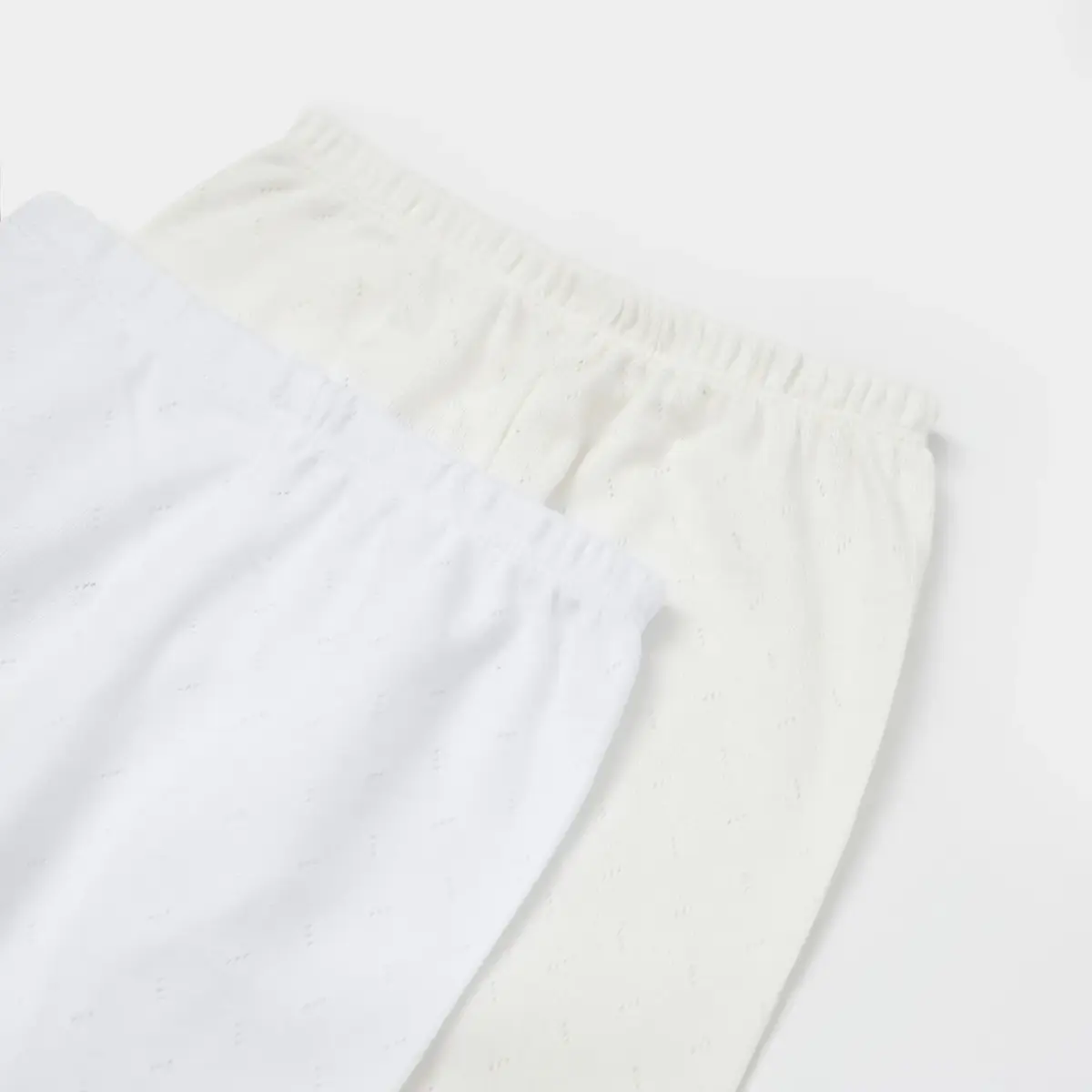 Bibaby Pantolon Patikli 2li Jakarlı Beyaz - Ekru