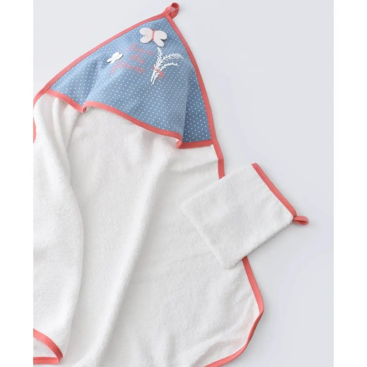 Bibaby Organik Bornoz Takımı Wild Flowers Coral