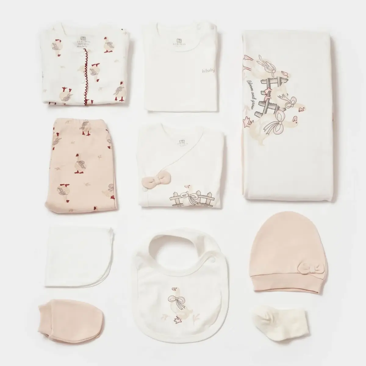 Bibaby Hastane Çıkışı 10lu Twinn Duck Ekru - Pembe