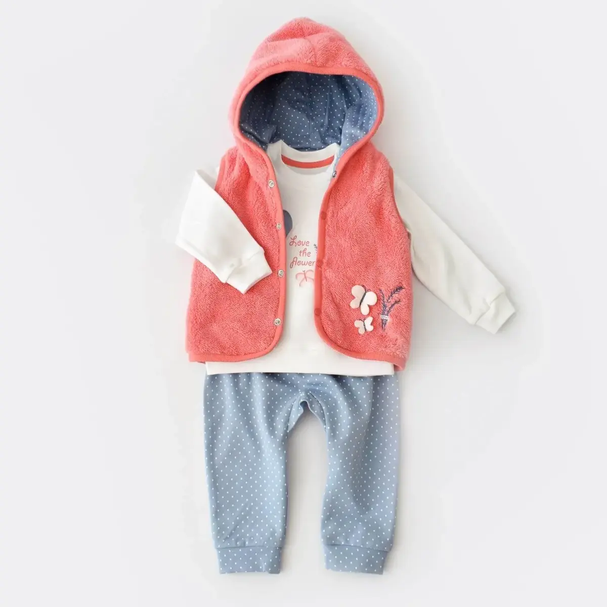 Bibaby Organik 3lü Takım Wild Flowers Coral