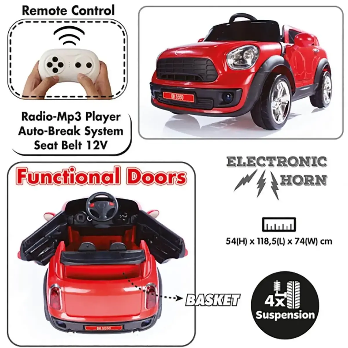 Dolu Ride on Akülü Araba 12 Volt