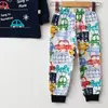 Mini Damla Pijama Takımı Penye Araba Baskılı Lacivert
