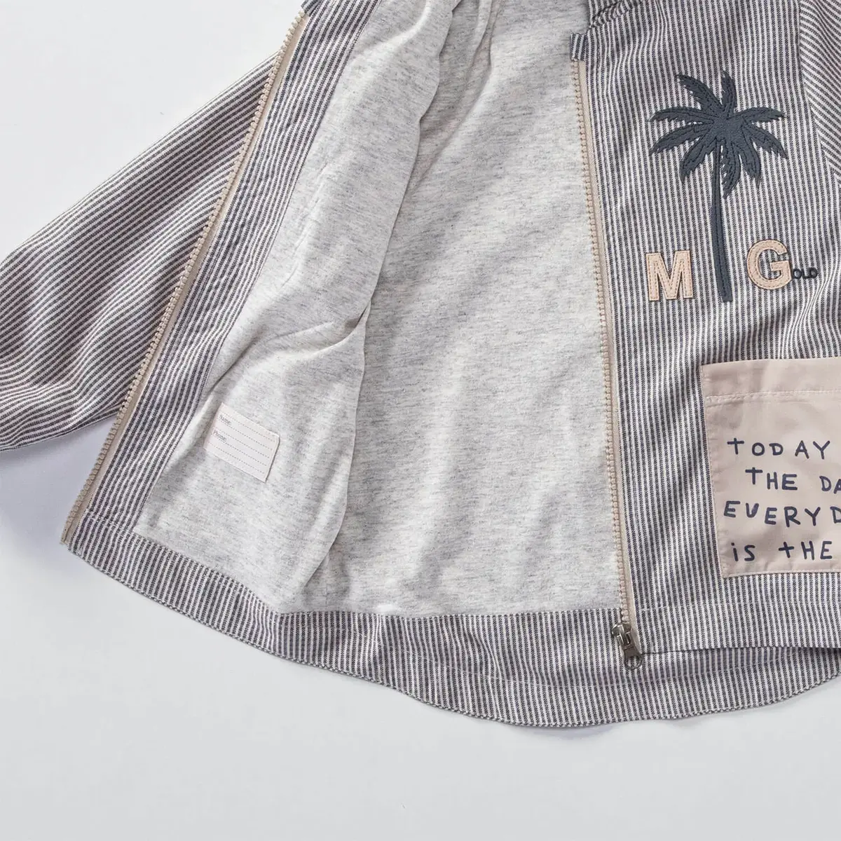 Midimod Yağmurluk Palmiyeli Lacivert