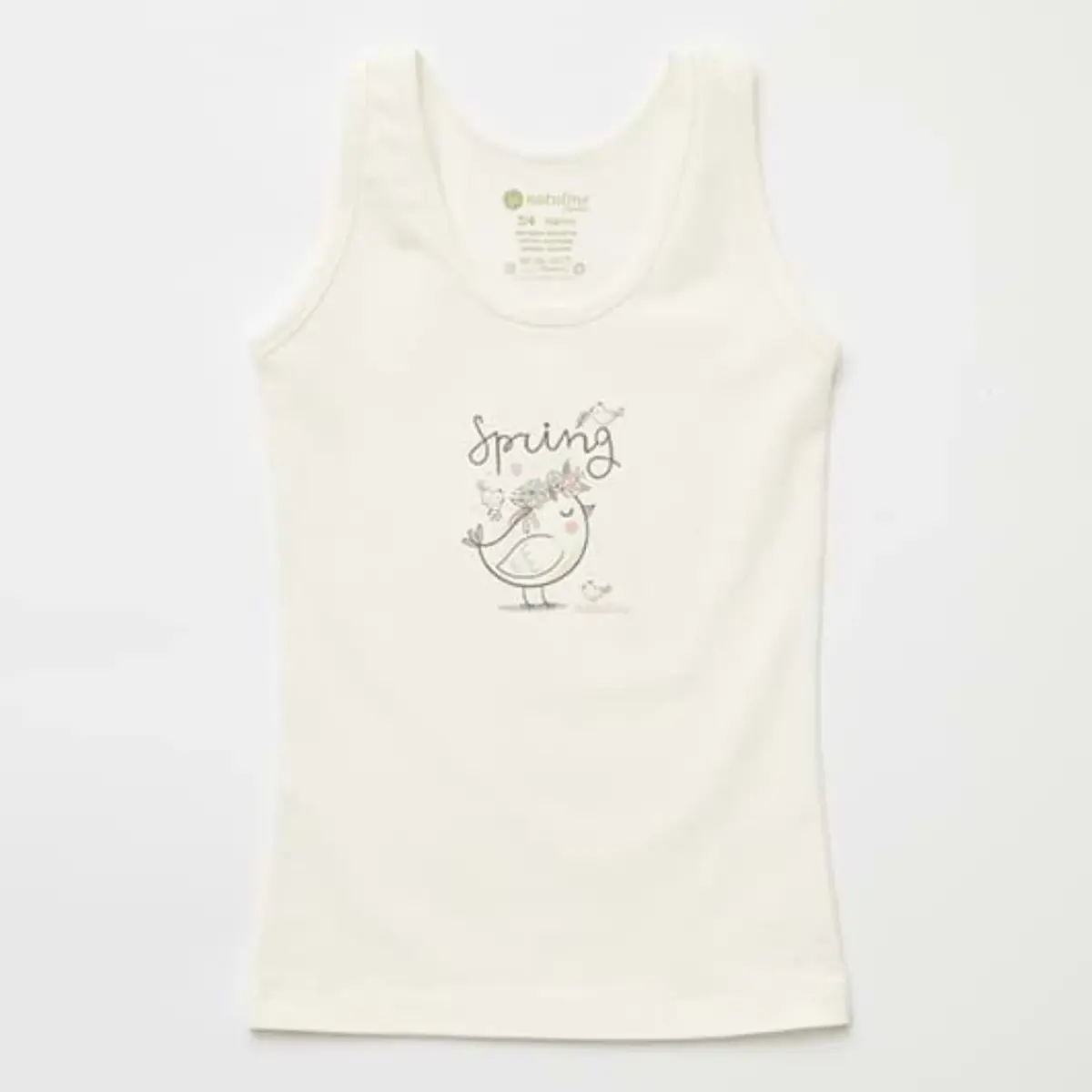Natuline Organik Atlet Likralı Spring Bird 2li Pembe - Ekru