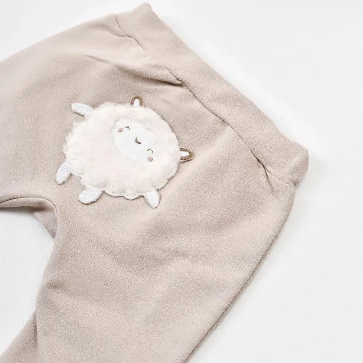 Bibaby Organik Pantolon Patiksiz Curly Sheep Bej