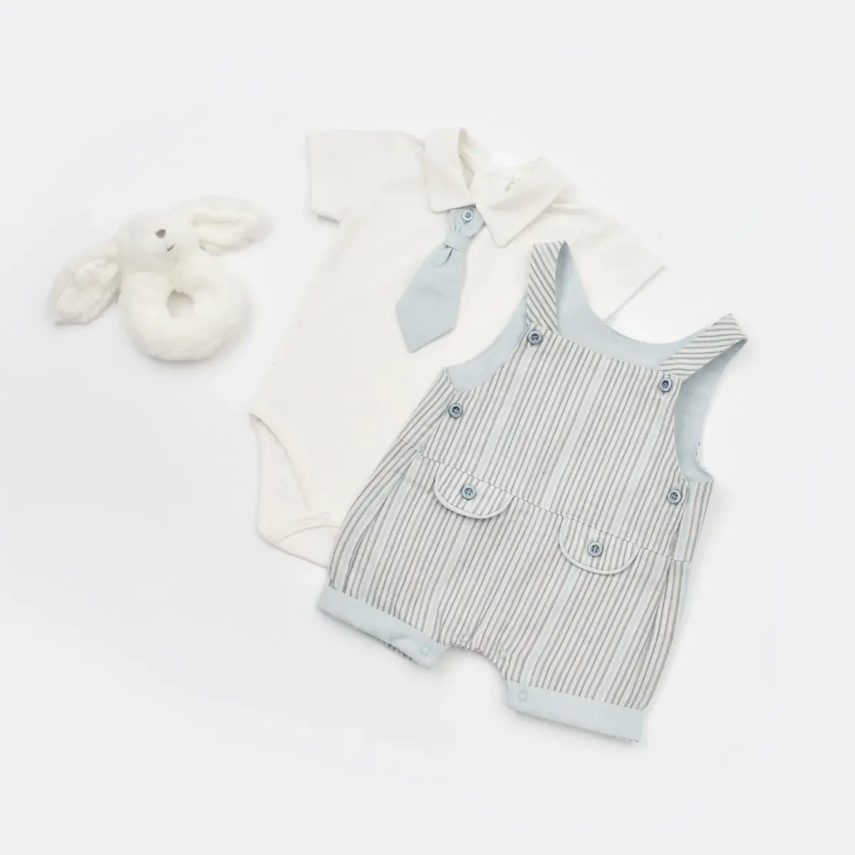 Bibaby 2li Takım Şapkalı Azur Mavi