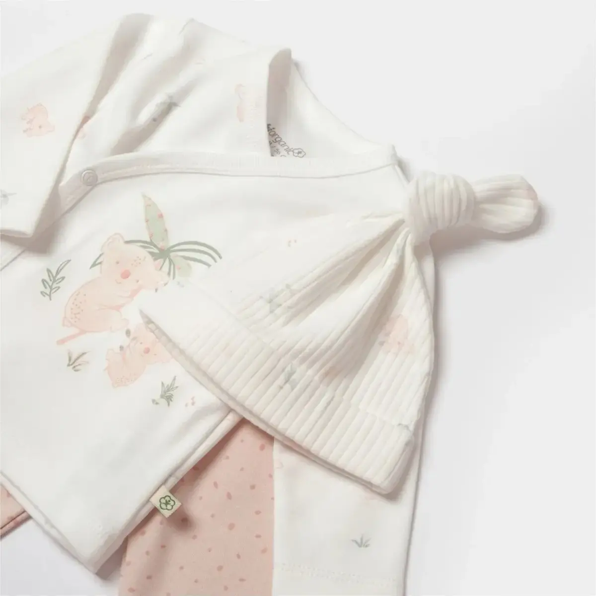 Bibaby Organik Zıbın Takımı 3lü Koala Jungle Pembe