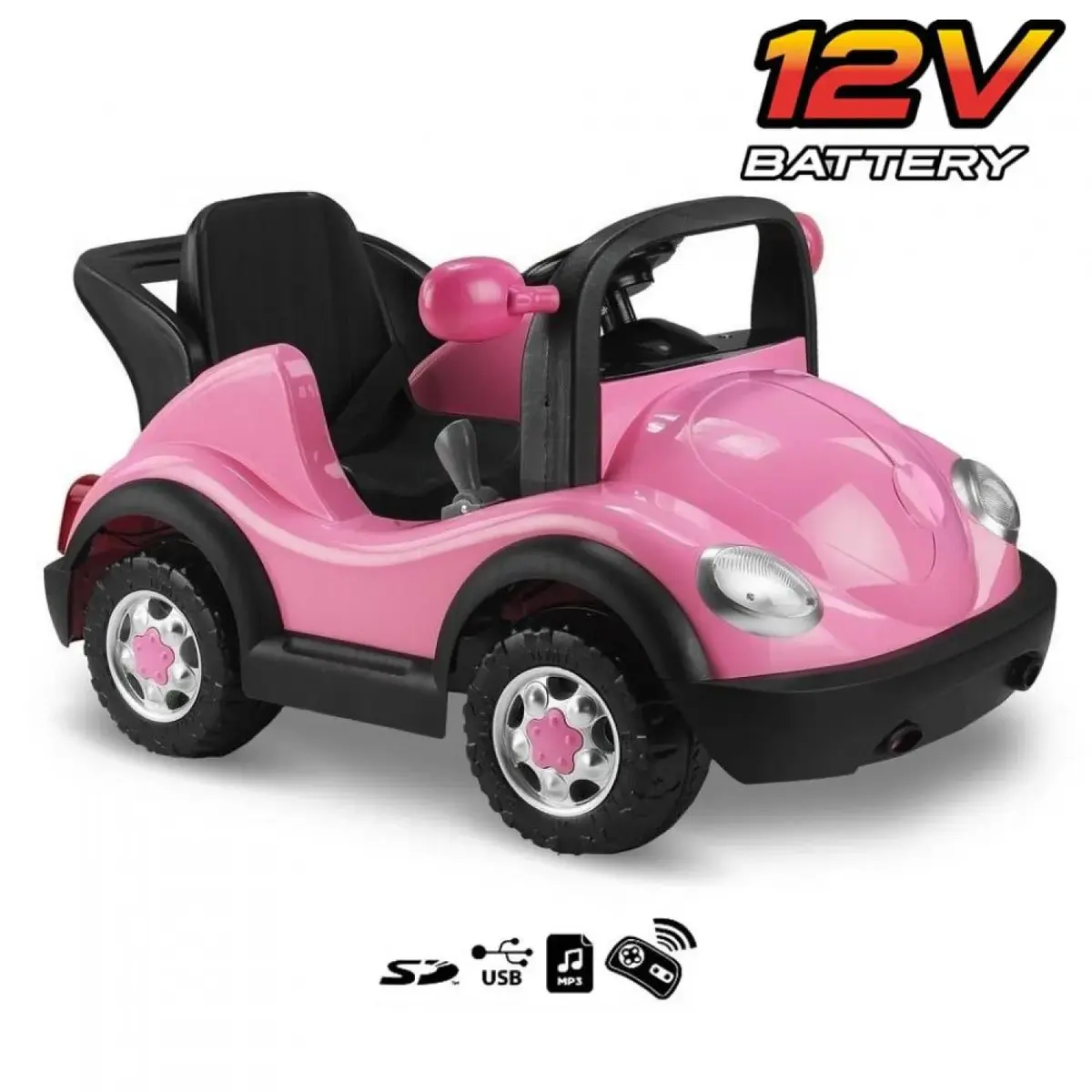 Babyhope Akülü Araba Kumandalı Pembe Babyhope Akülü Araba Kumandalı Pembe