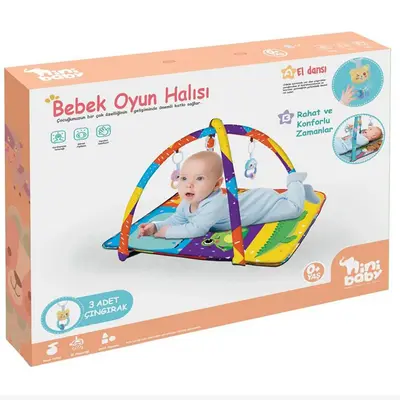 Bebek Oyun Halısı Plastilk Oyuncaklı Turuncu